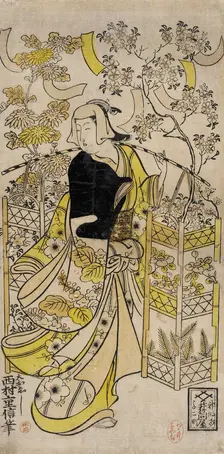 The Flower Vendor, c1720s. Creator: Nishimura Shigenobu