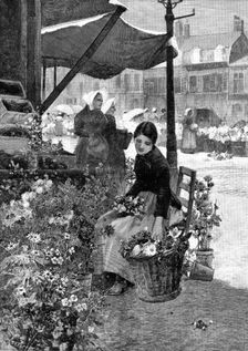 The Flower and Vegetable Market, Boulogne, by H. Caffieri, 1890. Creator: Lascelles