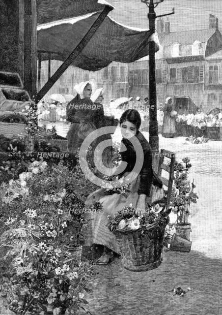 The Flower and Vegetable Market, Boulogne, by H. Caffieri, 1890. Creator: Lascelles.