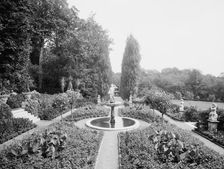 The Flower gardens at Bellefontaine, country home of Giraud Foster, Lenox, Mass., c.1910-1920. Creator: Unknown