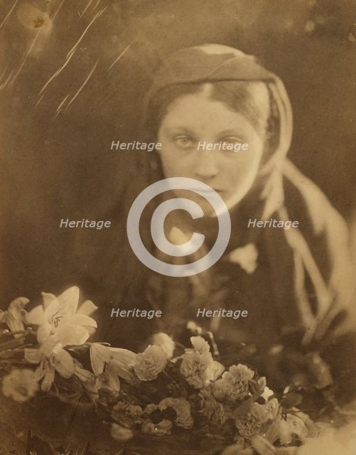 The Flower Girl, 1865. Creator: Julia Margaret Cameron.