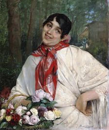 The Flower Girl, 1885. Creator: Cesar Alvarez Dumont