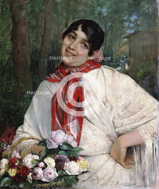 The Flower Girl, 1885. Creator: Cesar Alvarez Dumont.