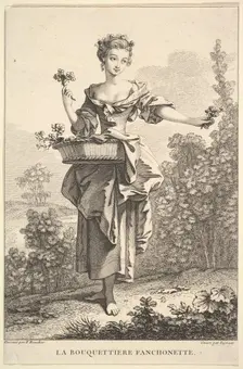 The Flower Girl Fanchonette, 1741-63. Creator: John Ingram
