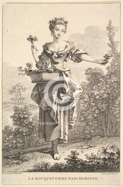 The Flower Girl Fanchonette, 1741-63. Creator: John Ingram.