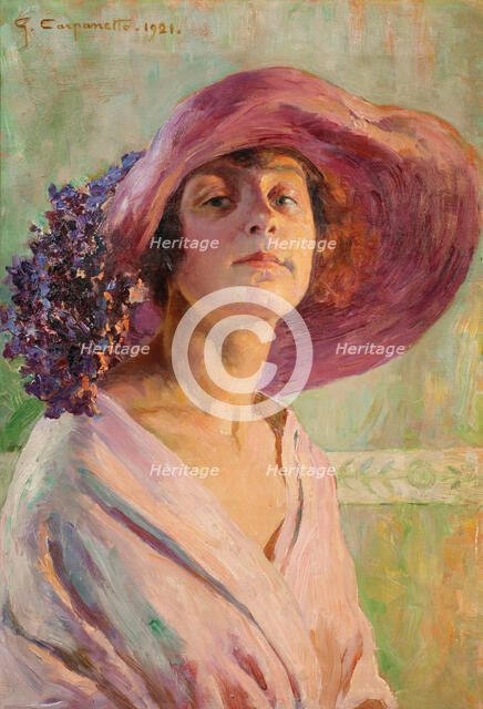 The flower hat, 1921. Creator: Carpanetto, Giovanni Battista (1863-1928).