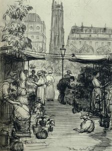 The Flower Market 1915. Artist: Frank Milton Armington