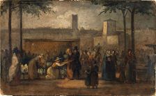 The flower market, c1839. Creator: Jean-Francois Demay