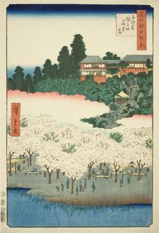 The Flower Pavilion on Dango Slope, Sendagi (Sendagi Dangozaka Hanayashiki), from the seri..., 1856. Creator: Ando Hiroshige