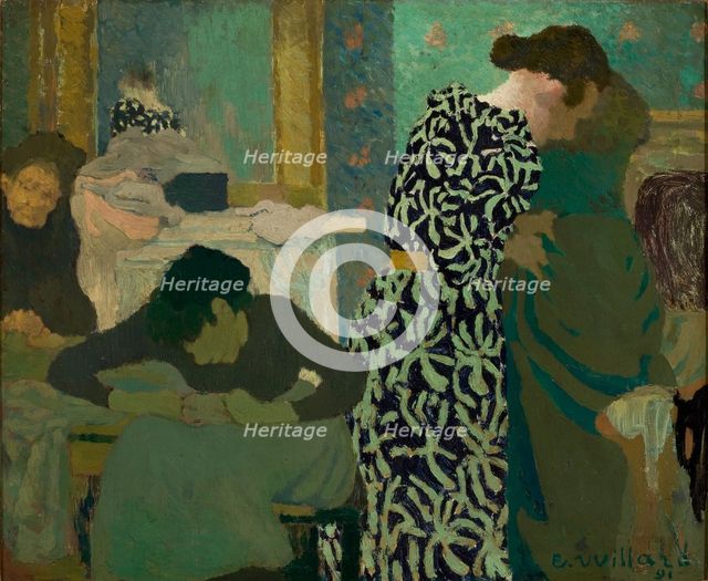The Flowered Dress, 1891. Creator: Vuillard, Édouard (1868-1940).
