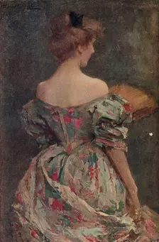 The Flowered Gown c19th century. Artist: Samuel Melton Fisher