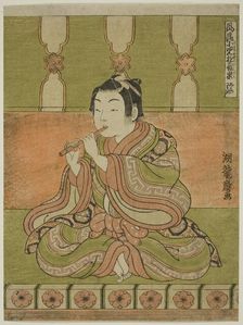 The Flute (Hichiriki), from the series "Fashionable Musical Amusements of Children..., c. 1770/72. Creator: Isoda Koryusai