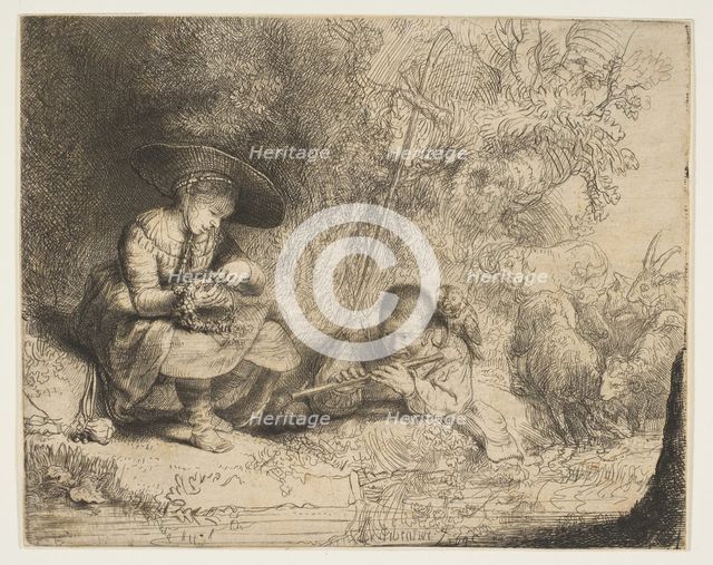 The Flute Player, 1642. Creator: Rembrandt Harmensz van Rijn.