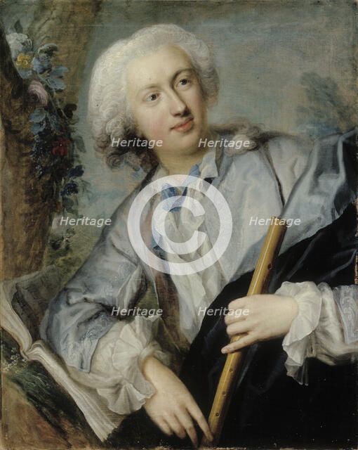 The Flute Player , 1734. Creator: Pasch, Lorenz, the Elder (1702-1766).