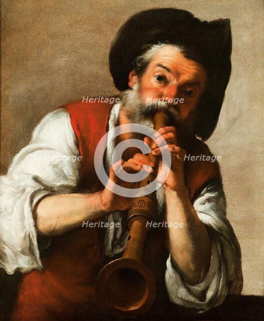 The Flute Player, c1620. Creator: Strozzi, Bernardo (1581-1644).