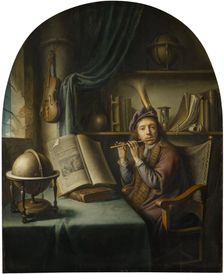 The Flute Player. Creator: Dou, Gerard (Gerrit) (1613-1675)