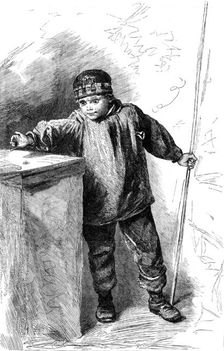 "The Flyfisher", by W. Hunt, in the winter exhibition of the Water-colour Society, 1862. Creator: W Thomas