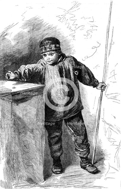 "The Flyfisher", by W. Hunt, in the winter exhibition of the Water-colour Society, 1862. Creator: W Thomas.