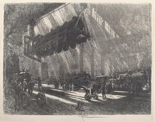 The Flying Locomotive, 1917. Creator: Joseph Pennell