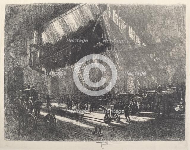 The Flying Locomotive, 1917. Creator: Joseph Pennell.