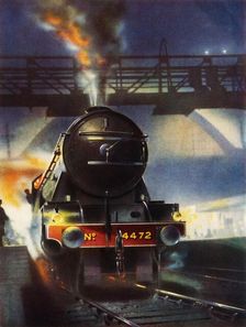 The "Flying Scotsman", famous locomotive No. 4472, leaving King's Cross 1935. Creator: Unknown