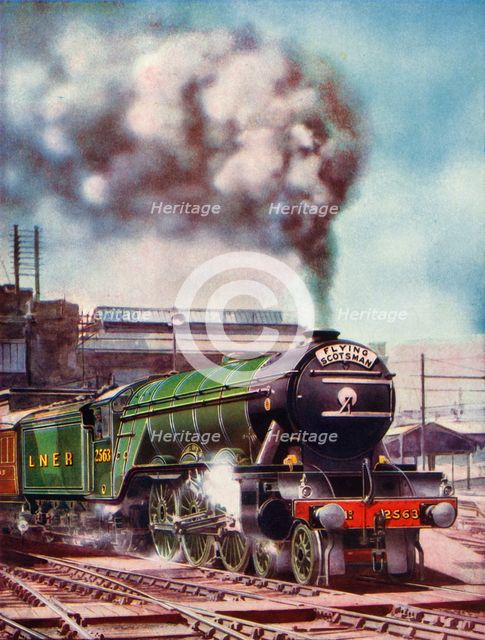 'The "Flying Scotsman" leaving King's Cross Station, hauled by No. 2563', 1935-36. Creator: Unknown.