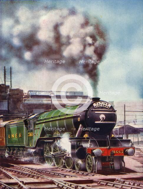 'The "Flying Scotsman" leaving King's Cross Station, hauled by No. 2563', 1935-36. Creator: Unknown.