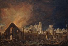 The Foire Saint-Germain after the fire of the night of 16 to 17 March 1762, 1762. Creator: Demachy, Pierre-Antoine (1723-1807)