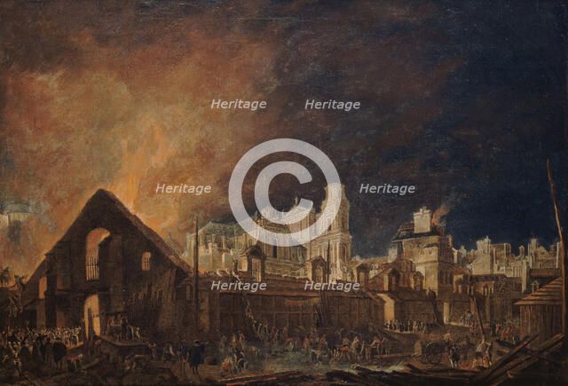 The Foire Saint-Germain after the fire of the night of 16 to 17 March 1762, 1762. Creator: Demachy, Pierre-Antoine (1723-1807).