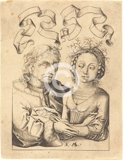 The Foolish Old Man and the Young Girl, c. 1480/1490. Creator: Israhel van Meckenem.