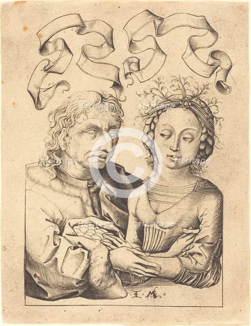 The Foolish Old Man and the Young Girl, c. 1480/1490. Creator: Israhel van Meckenem.