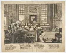 The Foolish Virgins Conversing, mid to late 17th century. Creator: Abraham Aubry