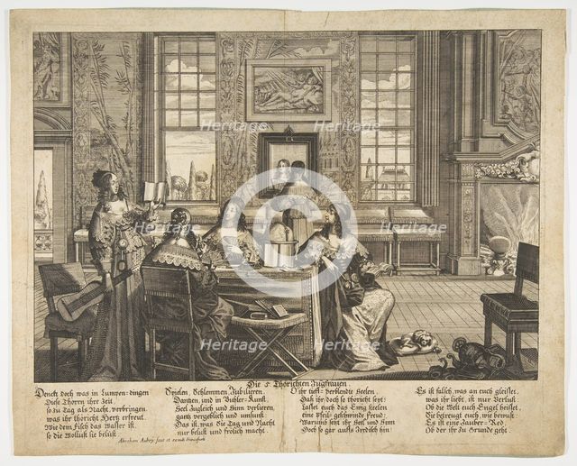 The Foolish Virgins Conversing, mid to late 17th century. Creator: Abraham Aubry.