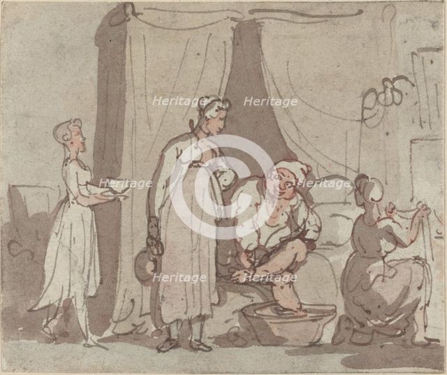 The Foot Bath (Drying Out). Creator: Thomas Rowlandson.