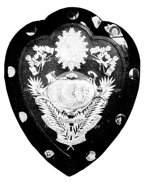 The football shield of the 1st Battalion Lancashire Regiment, 1895. Creator: Unknown.