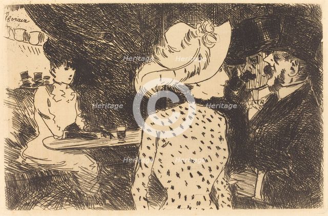 The Folies Bergere (refused plate, second plate), 1880 and 1886. Creator: Jean Louis Forain.