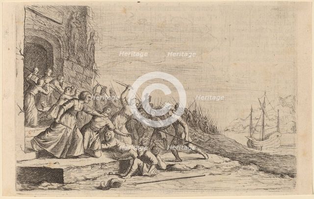 The Followers of Solon Defending the Temple of Venus, 1634. Creator: Willem Basse.