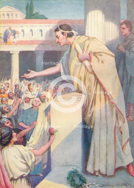 'The following morning Cicero made another speech against Catiline', c1912 (1912). Artist: Ernest Dudley Heath.