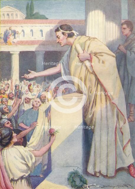'The following morning Cicero made another speech against Catiline', c1912 (1912). Artist: Ernest Dudley Heath.