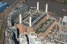 The former Battersea Power Station undergoing renovations, Nine Elms, London, 2021 Creator: Damian Grady