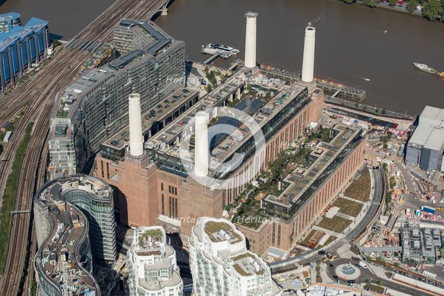 The former Battersea Power Station undergoing renovations, Nine Elms, London, 2021 Creator: Damian Grady.