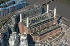 The former Battersea Power Station undergoing renovations, Nine Elms, London, 2021 Creator: Damian Grady