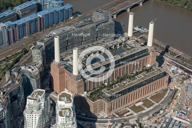 The former Battersea Power Station undergoing renovations, Nine Elms, London, 2021 Creator: Damian Grady.