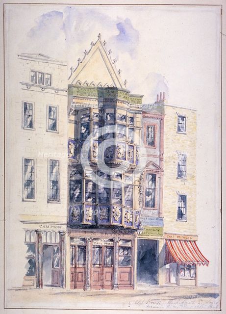 The former residence of Sir Paul Pindar, Bishopsgate, City of London, 1850. Artist: Anon