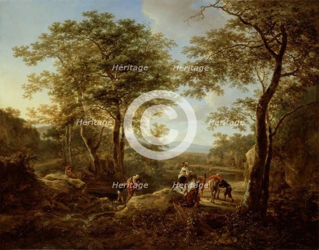 The Ford and Halt of the Travelers, c1650. Creator: Jan Dirksz Both.