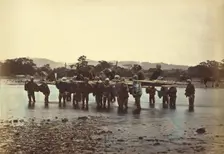 The Ford at Sakawa-Nagawa, 1866-1867. Creator: Felice Beato