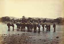 The Ford at Sakawa-Nagawa, 1866-1867. Creator: Felice Beato