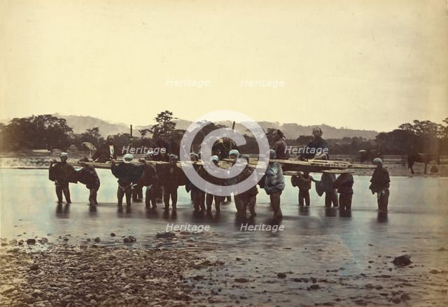 The Ford at Sakawa-Nagawa, 1866-1867. Creator: Felice Beato.