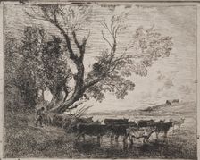 The Ford, original impression 1862, printed in 1921. Creator: Charles François Daubigny (French, 1817-1878)