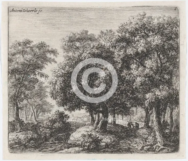 The Forest Lane (Les Deux Cavaliers), 17th century. Creator: Anthonie Waterloo.